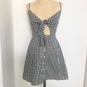 LF NWT Gingham Cutout Mini Dress XS
